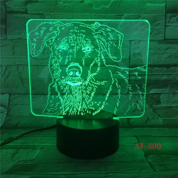 Buldog Pudelj Jack Russell Terier Rottweiler Dobermann 3D Vizualne Iluzije Lučka Otroci Night Light Dog Slog Svetilka AW-800