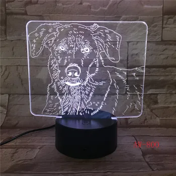 Buldog Pudelj Jack Russell Terier Rottweiler Dobermann 3D Vizualne Iluzije Lučka Otroci Night Light Dog Slog Svetilka AW-800