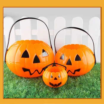 Candy Bag Vedro Halloween Dekoracijo Zložljivi In Snemljiv Dve In Pol Buče Vedro Velika, Srednja In Mala
