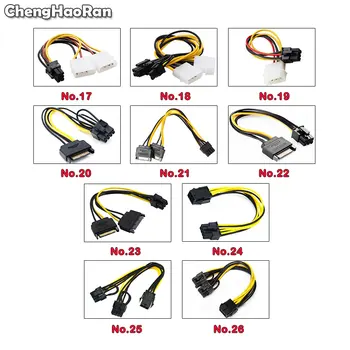 ChengHaoRan SATA Napajalni Kabel 15 Pin 8pin Ženski 6 Pin Moški PCI EXPRESS, PCI-E, Sata Adapter Pretvornik Video Kartice, Napajalni Kabel