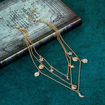 DAXI boho dolgo večplastna ogrlica nakit zlato verigo ogrlica verige ogrlice za ženske obesek neckless obeski moda jewlery