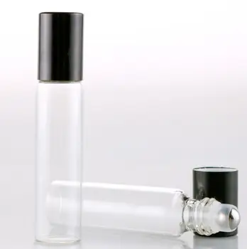 Debelo 10 ml Prazno prozornega Stekla Roll Na Eterična Olja, Parfumi Steklenice iz Nerjavečega Jekla Roller Ball