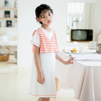 Dekleta obleko 2020 novo poletje cotton candy barve otroci majica obleko otrok svoboden priložnostne obleko modne otroci oblačila