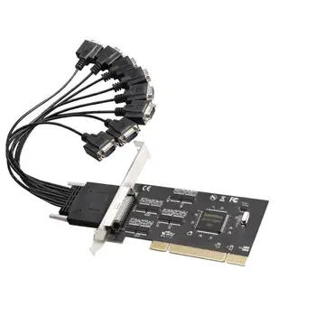 DIEWU 8 Vrata RS232 Serijski Adapter PCI Razširitveno Kartico 16C1058 Čipov w/ Fan-Out Kabel COM Kartico