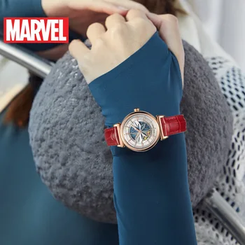 Disney Marvel Ms. Mehanska ura Presenečenje Kapetan Pasu Trend Watch darila za ženske Samodejno Self-Veter, Vodo Odporne 5Bar
