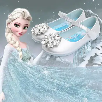 Disney Princesa Otroci Sandale Za Dekleta Priložnostne Bleščice Diamond PU Otroci Čevlji Stranka Obleko Šolo Sandali