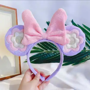 Disney vezenje glavo cvet uho bowknot pranje hairband dekle glavo risanka cute sweet hairband divje glavo sponke