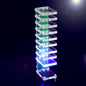 DIY VU Merilnik Ravni 10 Stolpec Svetlobe LED Profesionalne Elektronske Kristal Zvoka upravljanje Glasbe Spektra za Domači Kino