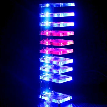 DIY VU Merilnik Ravni 10 Stolpec Svetlobe LED Profesionalne Elektronske Kristal Zvoka upravljanje Glasbe Spektra za Domači Kino
