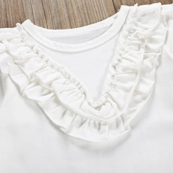 Dolgo sleeved belega bombaža T-shirt + trak krilo obleko dekleta priložnostne obleko, otroška oblačila Nosijo Otroci Dekliška Oblačila Jeseni