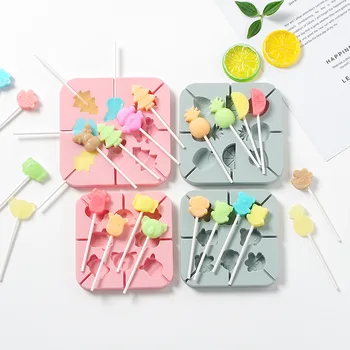 Domače silikonski lollipop plesen v Gospodinjstvu sadje, živali, sladkarije plesni Enostavno demold Hrane silikona risanka serija smole