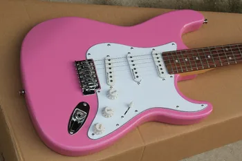 Električna kitara, ki meri, 3 S pickup, rose lesa prst odbor, bele garde odbora, po meri, brezplačno dostavo.