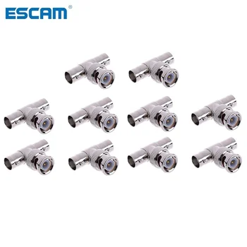 ESCAM 10pcs/veliko BNC Konektor BNC moški na ženski jack BNC ženski adapter za CCTV kamer Dodatki