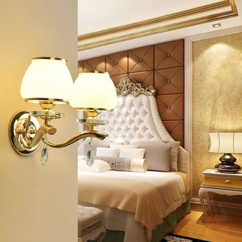 Evropski LED crystal stenska svetilka spalnica postelji svetilko preprost dnevni sobi, hodnik oltarja luči hotel TV ozadju stene lučka