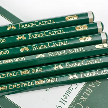 Faber Castell 6 Castell 9000 Grafitni Svinčnik za Pisanje, Risanje in Risal Kositer Polje 6Pcs Nemčiji HB/B/2B/4B/6B/8B
