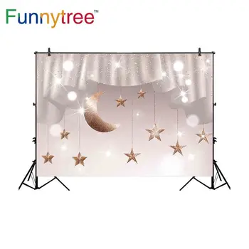 Funnytree ozadju photocall dekoracijo luksuzni zlate zvezde zavese bleščice polka pike bokeh fotografija kulise foto prop