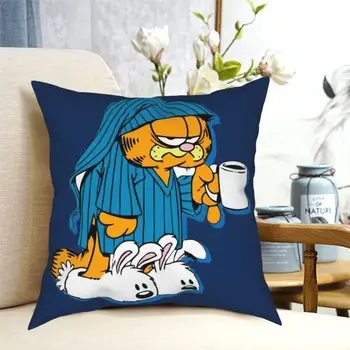 Garfield Zaspan Prevleke Doma Dekor Strip Strip Retro Cat Blazine Vrgel Blazino za Avto Poliester dvostranski Tisk