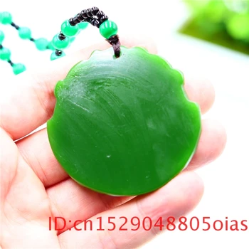 Green Jade Zmaj Obesek za Ogrlico Kitajski Vklesan Nakit za Moške Naravnih Čar Amulet Moda Jadeit Darila za Ženske