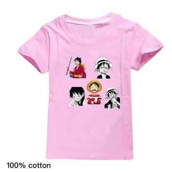 Harajuku Enem Kosu Luffy Otroka Rojstni Dan Tshirt Priložnostne Poletje Risanka Malčka Fantje T Shirt Moda Kul Japonska Hip Hop Dekleta Vrhovi