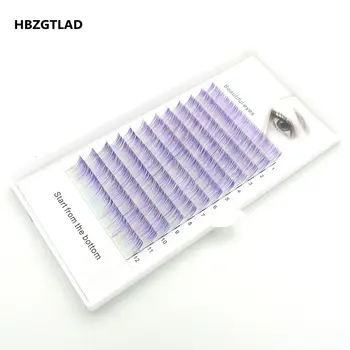 HBZGTLAD Čisto nov C/D curl 0.07/0,1 mm 8-15 mm lažno trepalnic bela+vijolična barva trepalnic mix barve trepalnice Umetno trepalnic razširitve