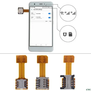 Hibridni Dvojno Dvojno SIM Kartico Micro SD Adapter za Android Telefon Extender Nano Mic