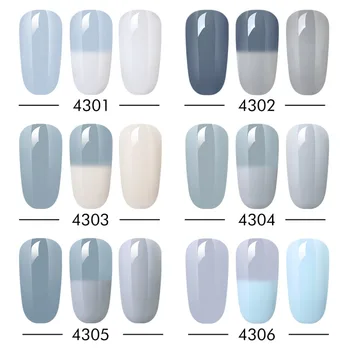 HNM Sivo Serije Sprememba Barve UV Lak, Gel lak, 8ML LED Lučka za Nohte, Pol Stalno Soak Off 6 Barv Žigosanje Emajl