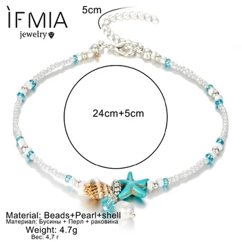 IFMIA Školjke verižice kroglice Morju verižice za ženske 2018 moda letnik ročno izdelani sandali izjavo zapestnica Boho nakit
