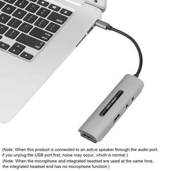 Igra USB C Prenosni Aluminij Zlitine 4K 1080P Poučevanja Za PC Live Streaming Video Kartice, ki Oddaja Grabežljivac Zanke Izhod
