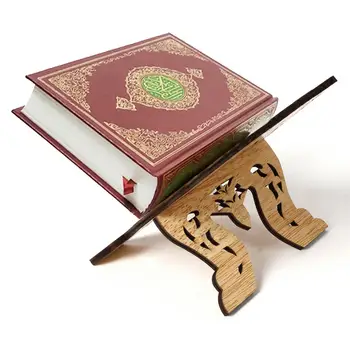 Islam Knjiga Shranjevanje Zaslon Stojalo Stojalo Eid Mubarak Lesene Pismo Polica Dekoracijo Knjige Shranjevanje Zaslon Rack Organizator
