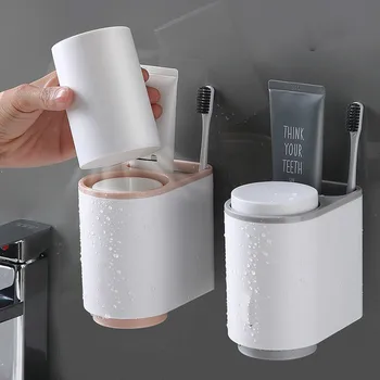Italijanski preprost dvojno magnetno mouthwash Pokal gospodinjski multi-funkcionalne pranje zobna ščetka shranjevanje rack škatla za shranjevanje