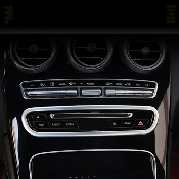 Iz nerjavečega jekla, Avto CD Plošče, klimatska Naprava Stikalo Plošča Pokrov Trim Za Mercedes Benz C razred W205 GLC X253-17 LHD