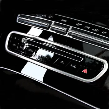 Iz nerjavečega jekla, Avto CD Plošče, klimatska Naprava Stikalo Plošča Pokrov Trim Za Mercedes Benz C razred W205 GLC X253-17 LHD