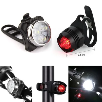 Izposoja svetloba nastavite Polnilna LED Luč Kolo Kolo Lučka Set prednjih Luči Rep Svetlobe USB Novo Zunanjo Svetlobo luz bicicleta #e