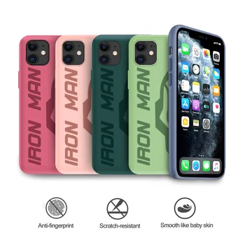 Izvirno Mehko Tekoče Silikona Ironman Primeru Za iPhone 8 7 6 6S Plus Xs XR 11 12 Pro Max SE 2020 zaščitni Pokrov Primerih