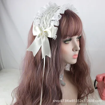 Japonska princesa sladko, mehko dekle lolita pokrivala palace čipke lase band/las posnetek kawaii dekle gothic lolita KC loli cosplay
