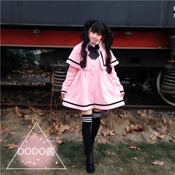 Jeseni Japonski cosplay anime Card Captor SAKURA lok plašč/jakna študent slog Lolita cos loli mehko dekle lepo vrh