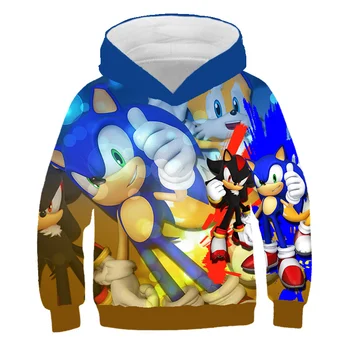 Jež Sonic 3D-tiskani Hoodie Jakna za fante in dekleta Hoodie sweatshirts ulica slog kapuco, Božična darila.