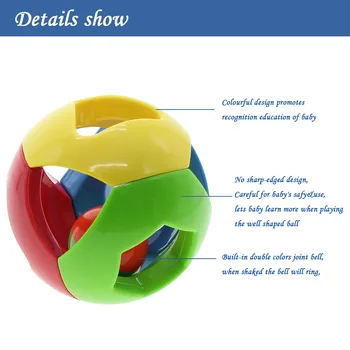 Jingle Ball Otroška Igrača Za Malčke Shaker Bell Vozni Toddlers Plastičnih Strani