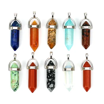 Jinzeyi Naravnega kamna kristalno steber Obeski & ogrlice za izdelavo Nakita, modne Heksagonalna čar Točke trendy Vzmetenje
