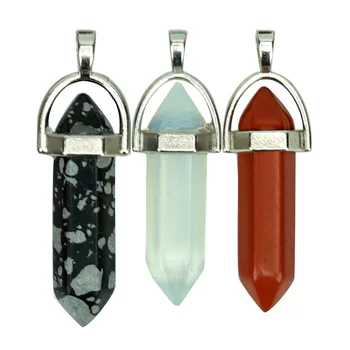 Jinzeyi Naravnega kamna kristalno steber Obeski & ogrlice za izdelavo Nakita, modne Heksagonalna čar Točke trendy Vzmetenje