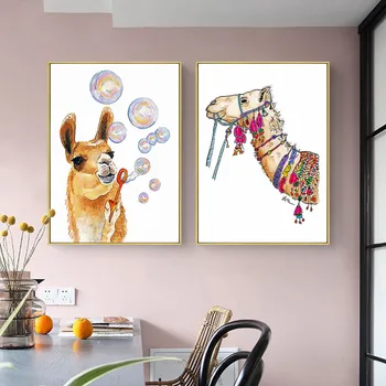 Kamele Risanka Slikarstvo Visi Slika, Poster, Platno, Tisk Slikarstvo Wall Art Dnevna Soba Dekoracijo Doma Oljno Sliko