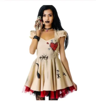 Kawaii dekle gothic Halloween sweet lolita obleko letnik čipke puff rokav tiskanje viktorijanski lolita obleko op loli cosplay