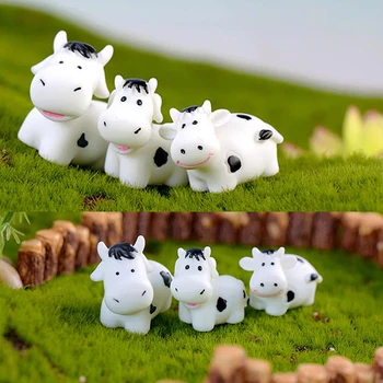 Kawaii Mini Krava Živali Domov Mikro Pravljice Vrt Figurice Miniature Doma Vrt Dekoracijo DIY Dodatki