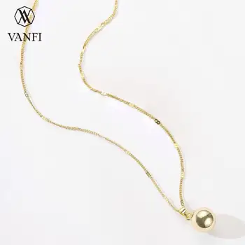Kfvanfi preprost slog, ogrlico, obesek, stud uhani nastavite 14 zlato barvo nakit set za ženske