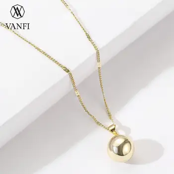 Kfvanfi preprost slog, ogrlico, obesek, stud uhani nastavite 14 zlato barvo nakit set za ženske