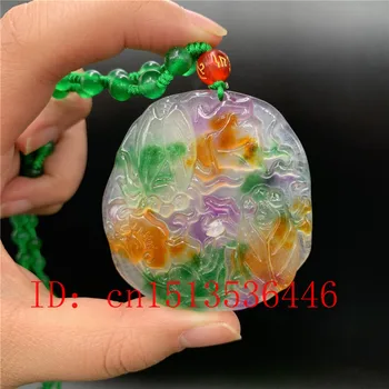 Kitajski Barve Jadeit Cicada Jade Ogrlico, Obesek Čar Nakit Modni Srečo, Amulet Darila za Ženske Moški Pulover Verige
