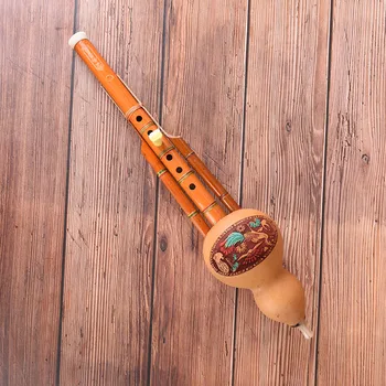 Kitajski Ročno Hulusi Bambusa Gourd Cucurbit Flavta Etnične Glasbeni Instrument Tipko C za Začetnike, Ljubitelje Glasbe