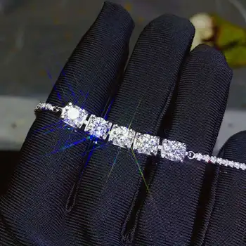 KJJEAXCMY fine nakit naravnih Mosang Diamond 925 sterling srebro nove ženske roki zapestnico podporo test luksuznih