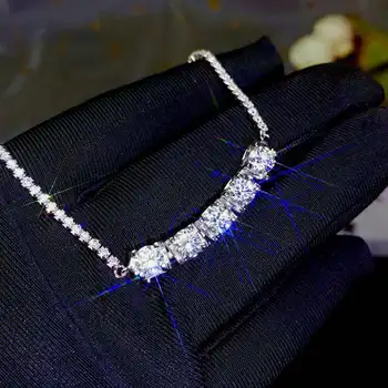KJJEAXCMY fine nakit naravnih Mosang Diamond 925 sterling srebro nove ženske roki zapestnico podporo test luksuznih