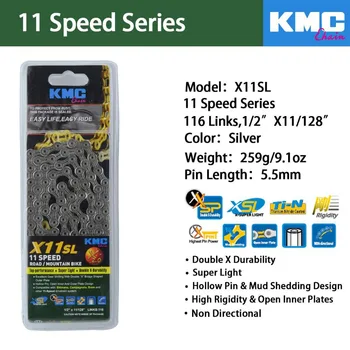 KMC X8 X9 X9sl X10 X10sl X11SL Z99 Kolo Veriga 9S 10S 11S Zlato za MTB/Cestni Kolo fo Shimano/SRAM 8 9 10 11 hitrosti 116L /verižno kolo